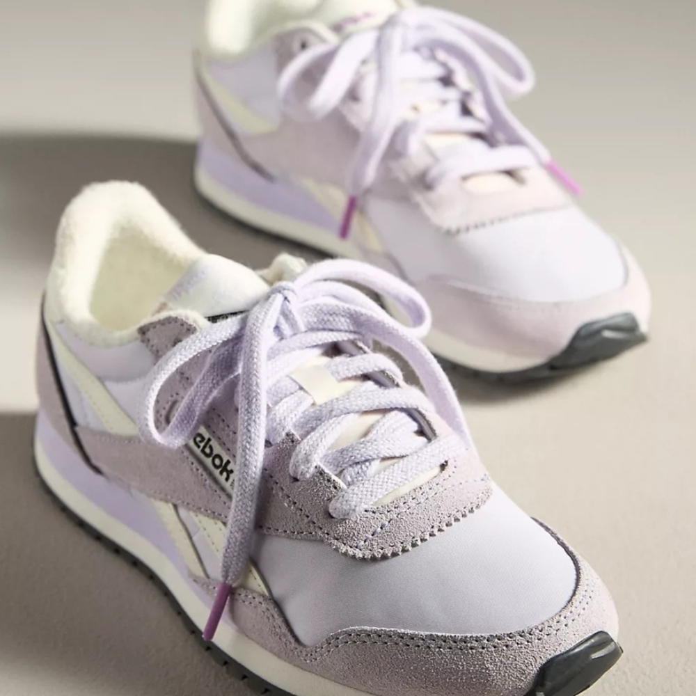 Reebok Women's Pastel Purple and White Sneakers